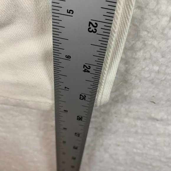 AFRM Denim Ankle Jeans Women's Size 27 White Mid Rise Distressed Cotton 6371‎ - Picture 6 of 9